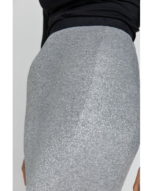 Conquista Gray Lurex Pencil Skirt