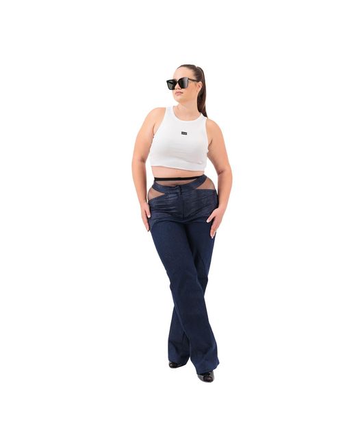 Úchè Blue Denim Cut Out Pants