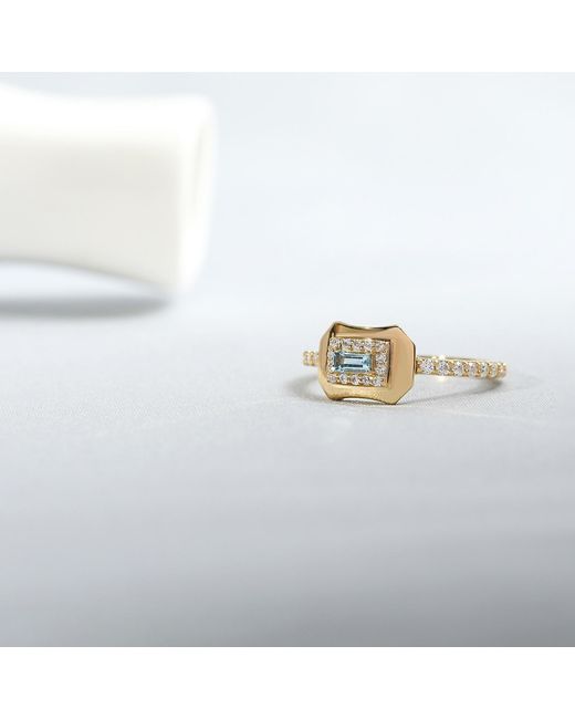 The Jewelz White Aqua Innes Signet Ring