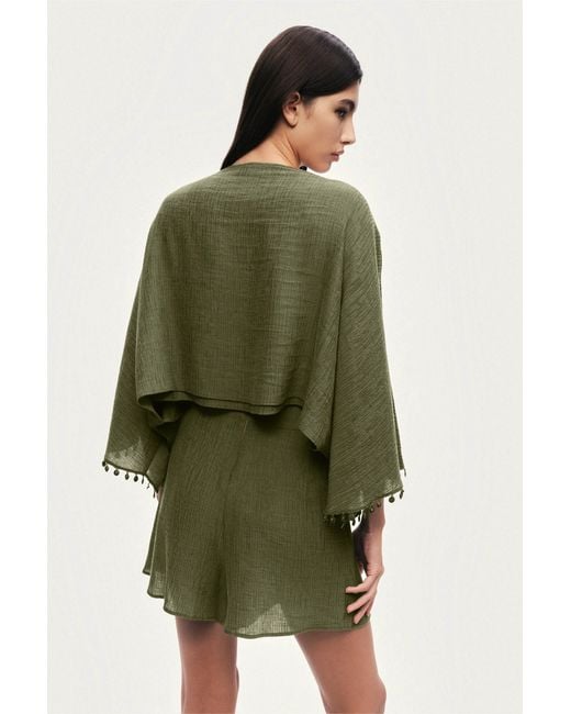 Nocturne Green Neutrals Wrap Mini Skirt