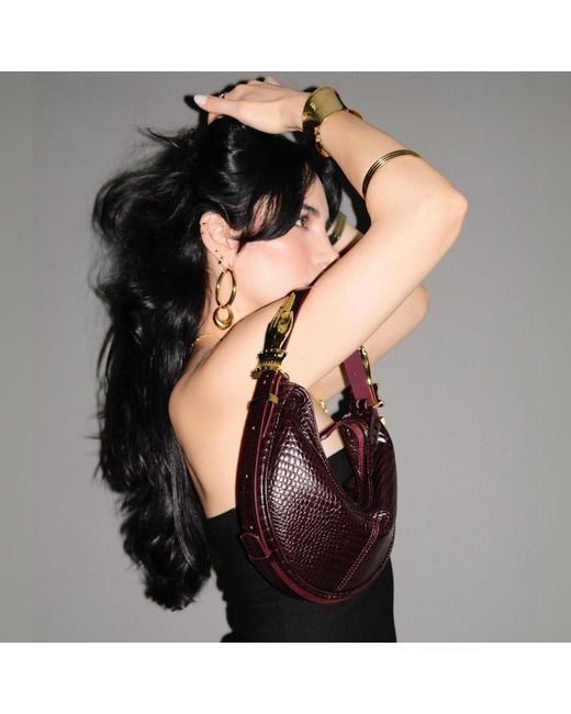 Indigolush Multicolor Hobo Adjustable Hand Shaped Leather Bag Mini Cherry Two Hands