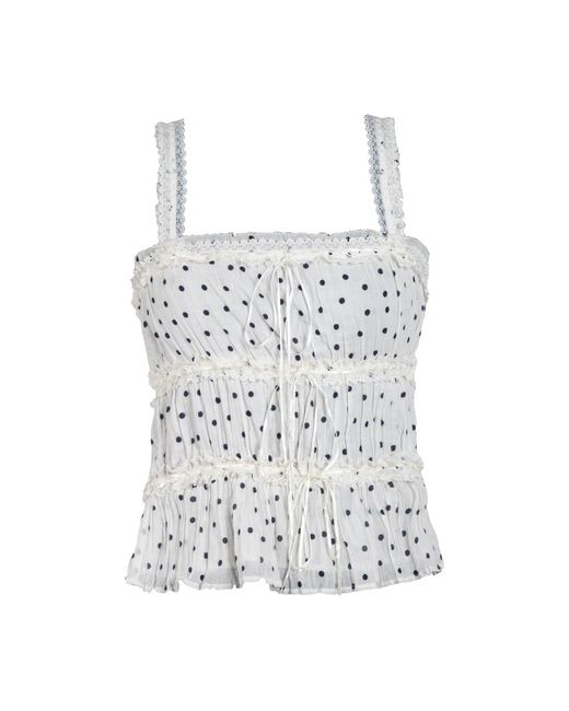 Rose & Nancy White Marcia Polka Cami Top