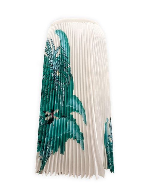 Wild Cosmos Blue Lillian West Palm Pleated Skirt