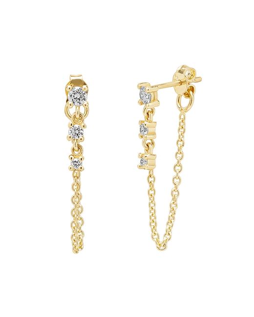 Spero London Metallic Fine Diamond Linked Tennis Earrings
