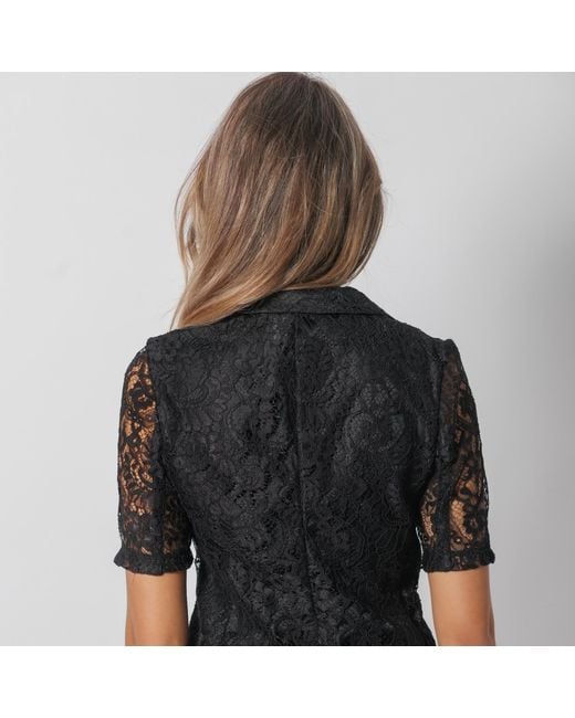 Maison Bogomil Black Jacket Made Of Lace On A Satin Base