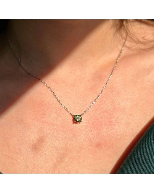 Harfi Metallic Peridot Moissanite Crystal Sterling Necklace