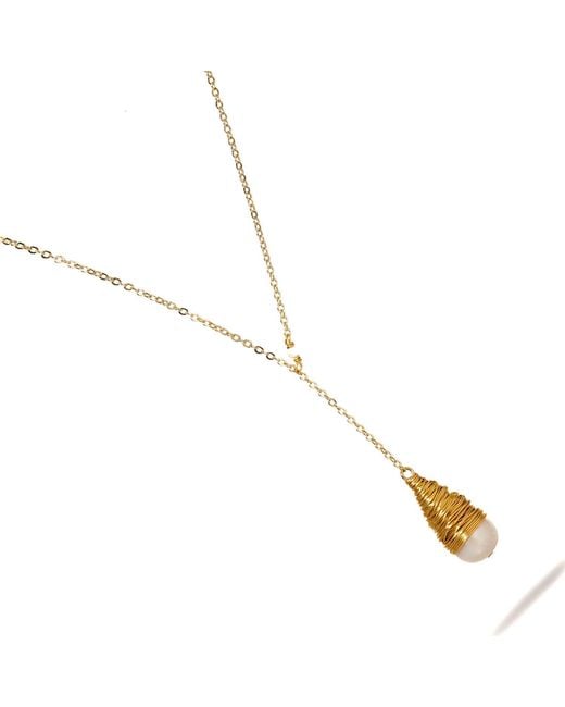 Ebru Jewelry Metallic Baroque Pearl Drop & Pendant Chain Necklace