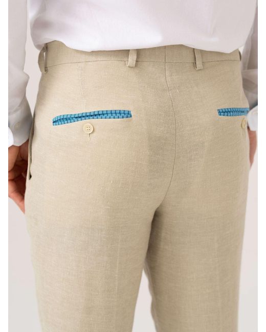 Koy Clothing Natural Neutrals Pale Linen Suit Trousers for men