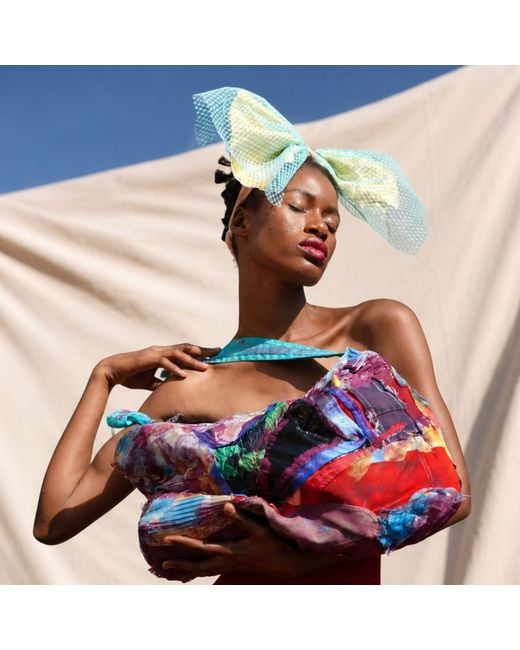 Miro Misljen Yellow Neutrals Silk Bow Headpiece