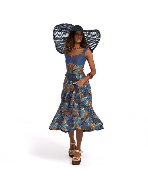 Lalipop Design Blue Midi Dress