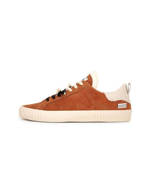 Springa | Unique Vulcanized Sneakers Italian Handmade Brown Wavy Suede Terracotta Sneakers for men
