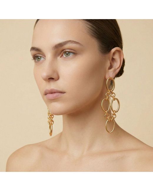 Jaredjamin Metallic Ophelia Drop Post Earrings