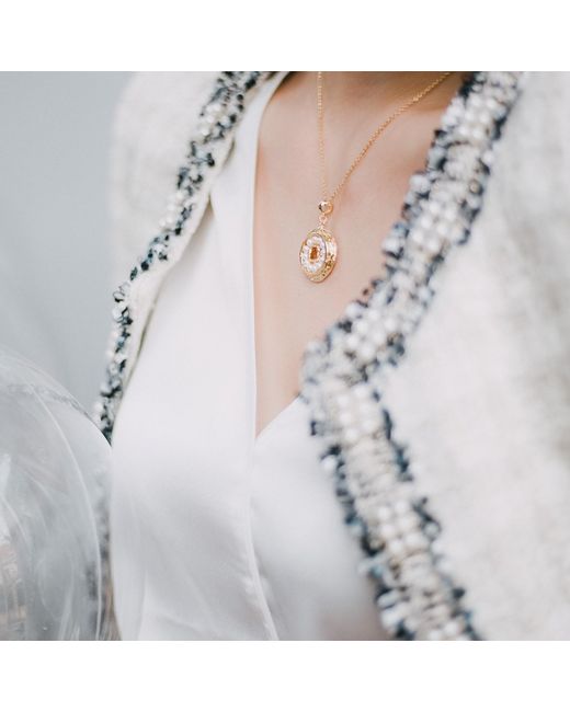 Aurozia Metallic Pearls Of Fortune Coin Plated Pearl Pendant Necklace