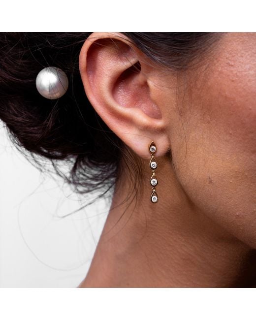 Lucy Quartermaine Metallic Solid Opulence Drop Earrings With Graded Daimonds