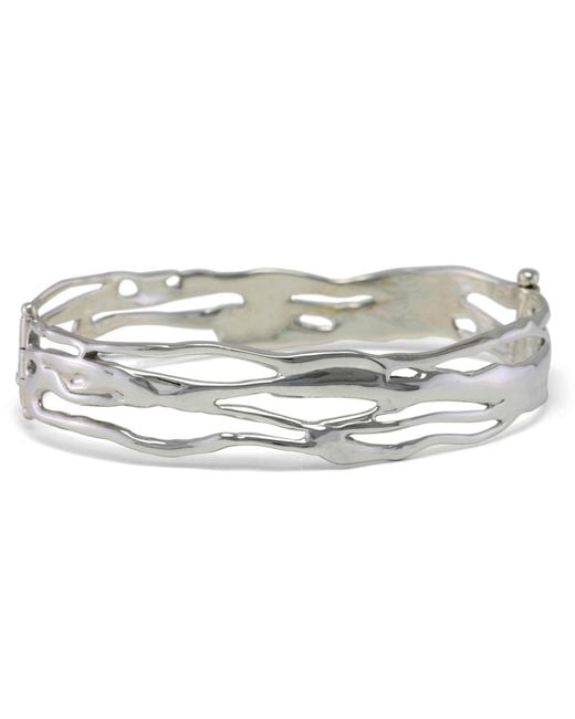 Isla Silver Metallic Organic Sterling Cuff Bangle