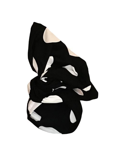 Romer Millinery Black Twisturban Turban With Big Dots On