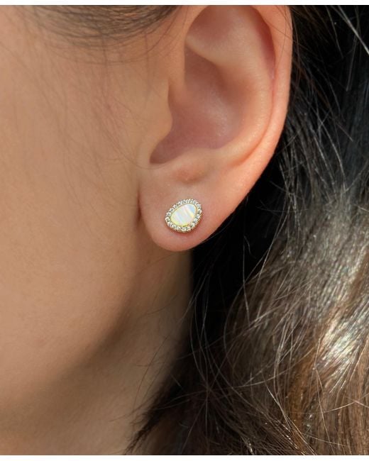 KAMARIA Blue Opal Pebble Stud Earrings