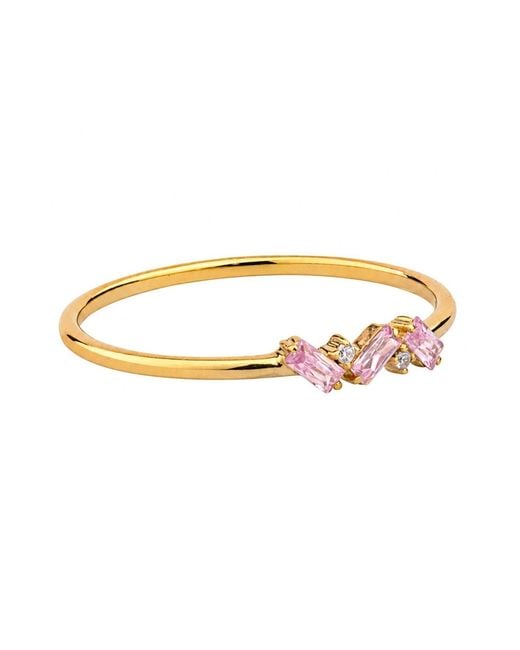 Belinda Jewelz Metallic Tourmaline Triple Baguette Birthstone Ring
