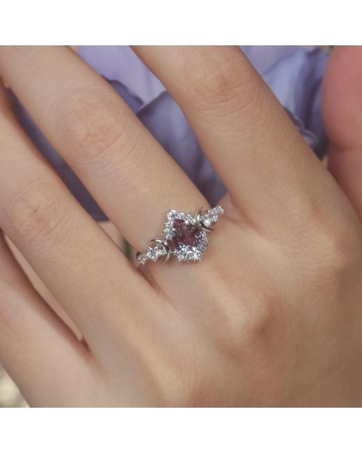 Azura Jewelry New York Metallic Galactic Pear Cut Alexandrite Ring Vermeil