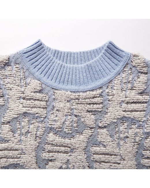 Fully Fashioning Gray Women's Blue / White / Grey Fully Fashioning