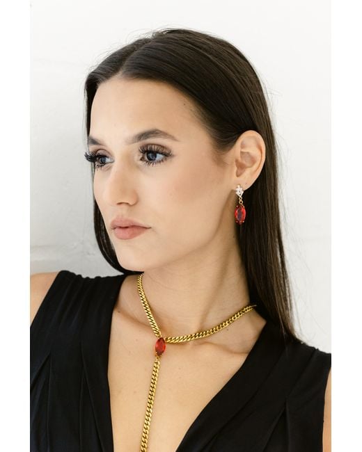 Adriana Pappas Designs Red Marquise Lariat