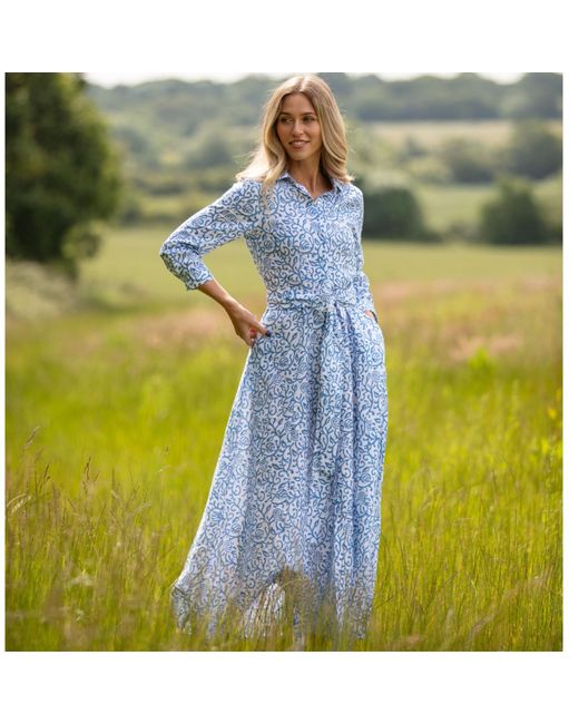 Antra Designs Blue Sea Breeze Linen Dress