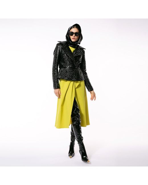 Larisa Dragna Black Fitted Short Latex Jacket Tokyo