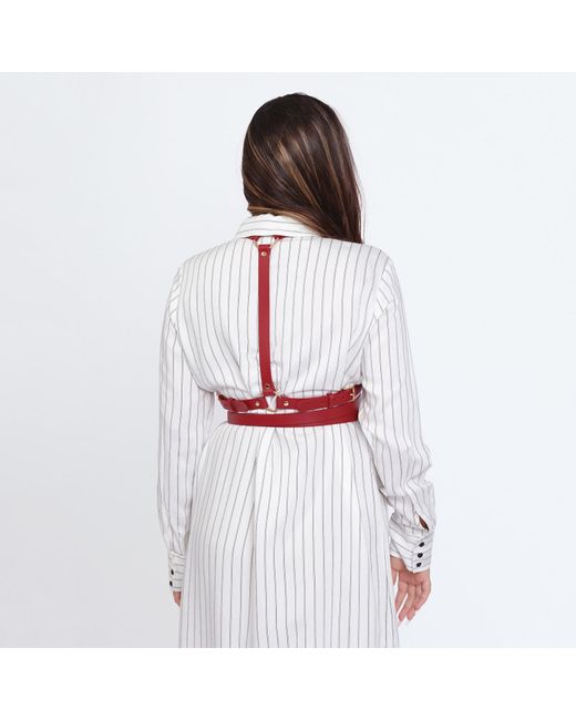 Haute Cuir Red Double Belt Leather Harness
