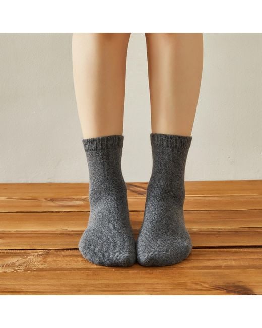 Soft Strokes Silk Gray Wool Quarter-Length Socks Set Of Two