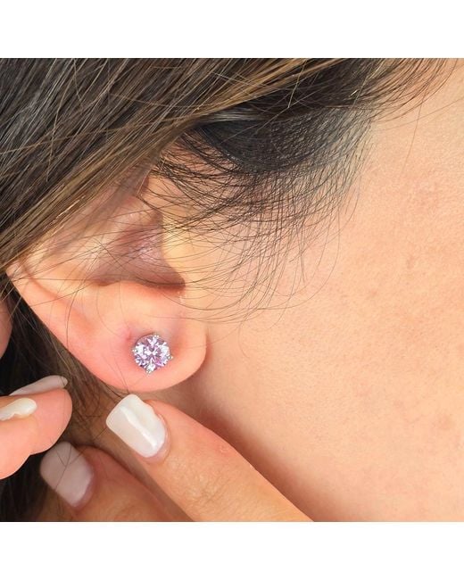 Harfi Purple Alexandrite Moissanite Crystal Sterling Earrings