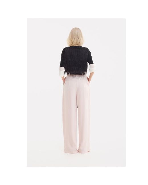 Julia Allert Pink Fashion Forward Wide-Leg Pants & Contrast Belt