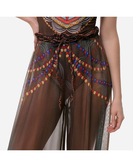 Rodasoleil Smart Swimwear Brown Tan-Through Mesh Lightweight Beach Pants Africa