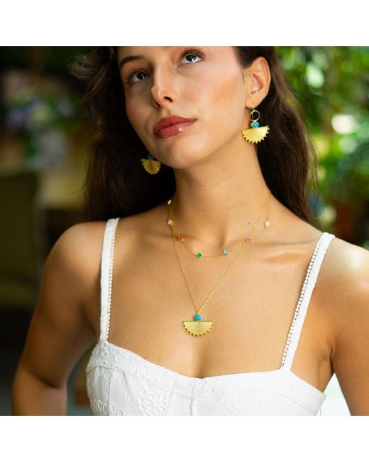 Ebru Jewelry Metallic Cleopatra Sunburst Necklace