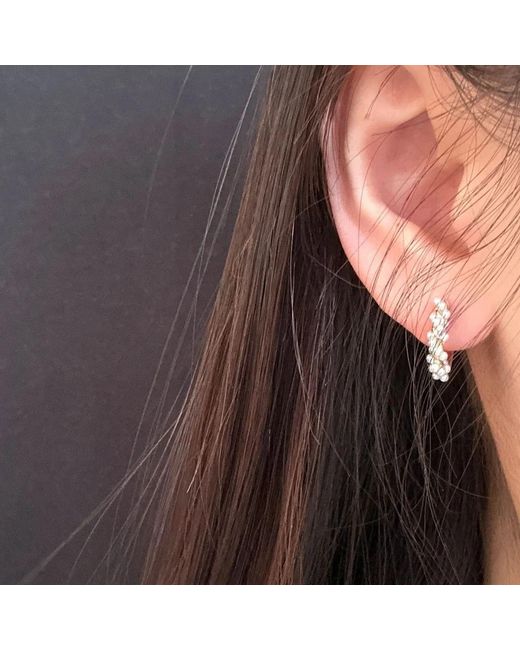 Angel Barocco Blue Twisted Pearl Mini Hoop Earrings