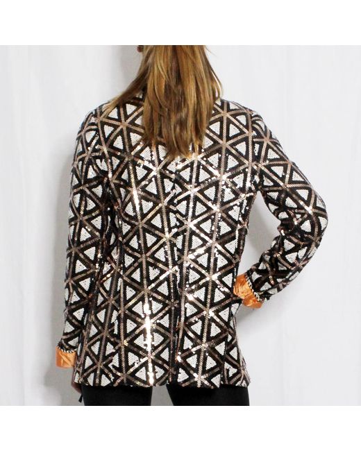 Boutique Kaotique Black Triangle Sequin Blazer