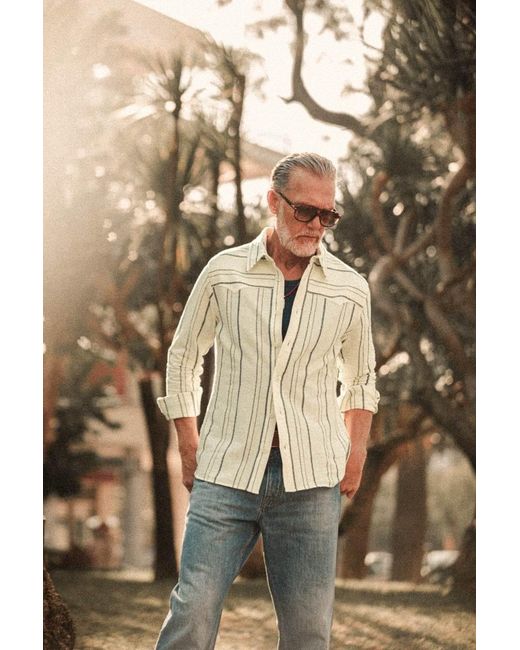 &SONS Trading Co Metallic Neutrals Folsom Western Shirt Raw Stripe for men