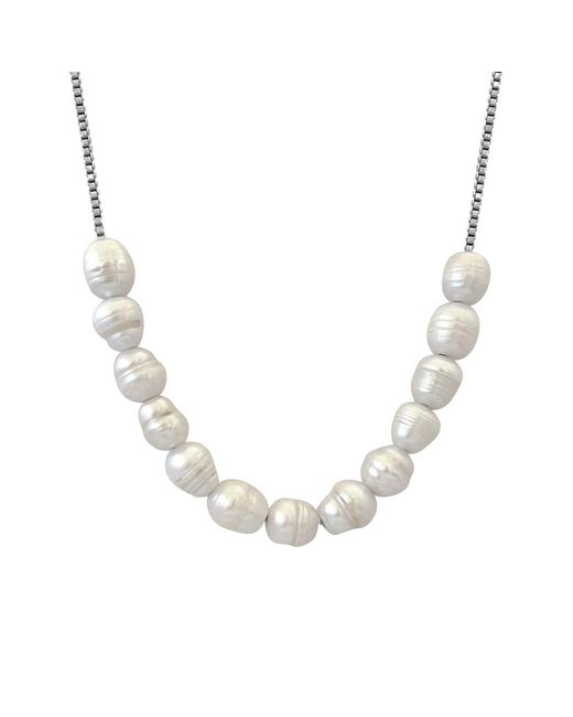 Tory Long Metallic Lulu Freshwater Ivory Pearl Necklace
