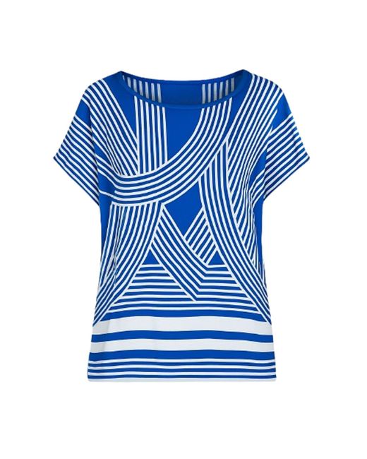 Conquista Blue Striped Jersey Top