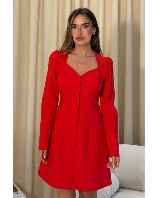 Girl In Mind Petra Tailored Button Up Mini Dress
