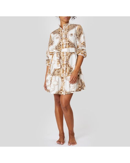 Casa Atelier by Ferdinando Fusco Multicolor Neutrals Sahara Frou Frou Shirt