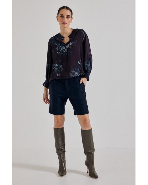 Lindsay Nicholas New York Blue Poet Blouse