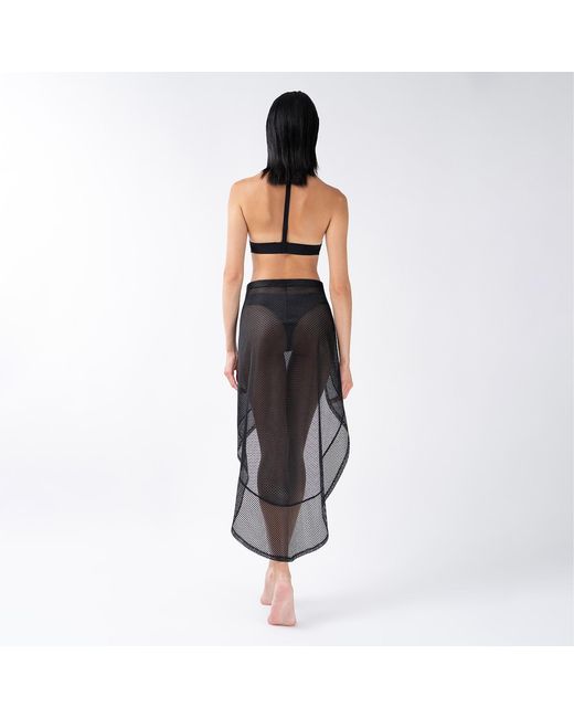 Kim Foley Black Drama Sarong Beach Cover-Up Athletic Wrap Skirt
