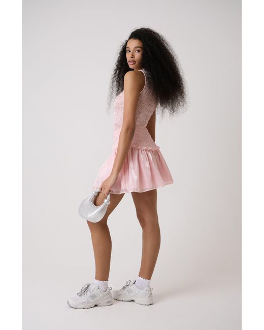 Amy Lynn Pink Sonya Shirred Top