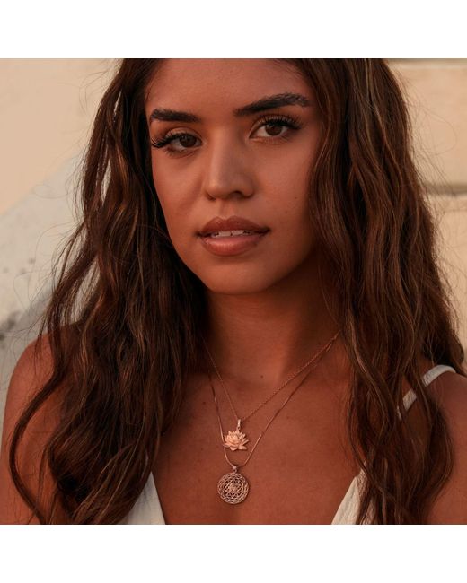 Seven Saints Metallic Awakened Lotus Necklace, Over Sterling