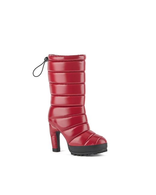 United Nude Red Quilted Puffer Knee-High Winter Boots