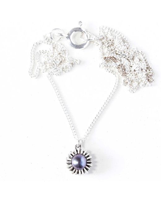Lee Renee Metallic Dahlia Bud Peacock Pearl Necklace –