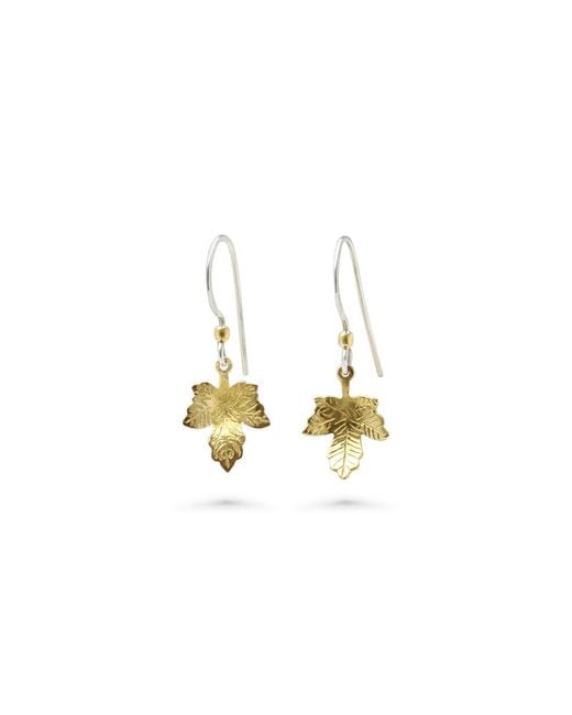 Isla Silver Metallic Vermeil Maple Leaf Drop Earrings