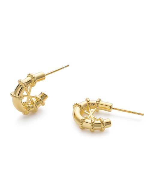 Elk & Bloom Metallic Chunky Rope Huggie Hoop Earrings