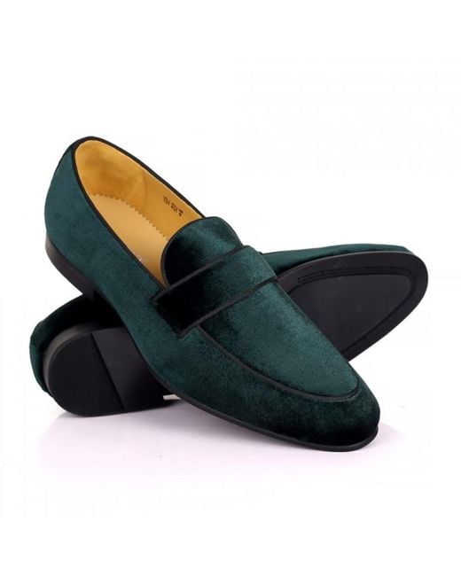 DAVID WEJ Blue Alfred Velvet Loafers – for men