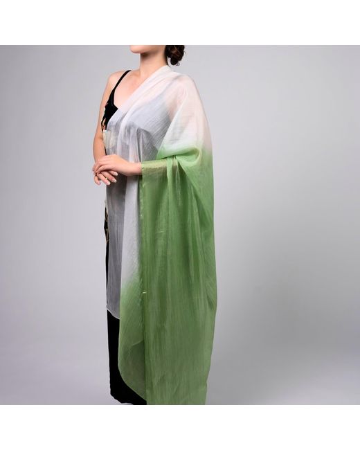 Silk and Bears Green To Ombre Mulberry Silk Scarf – Handmade & Hand-Dyed